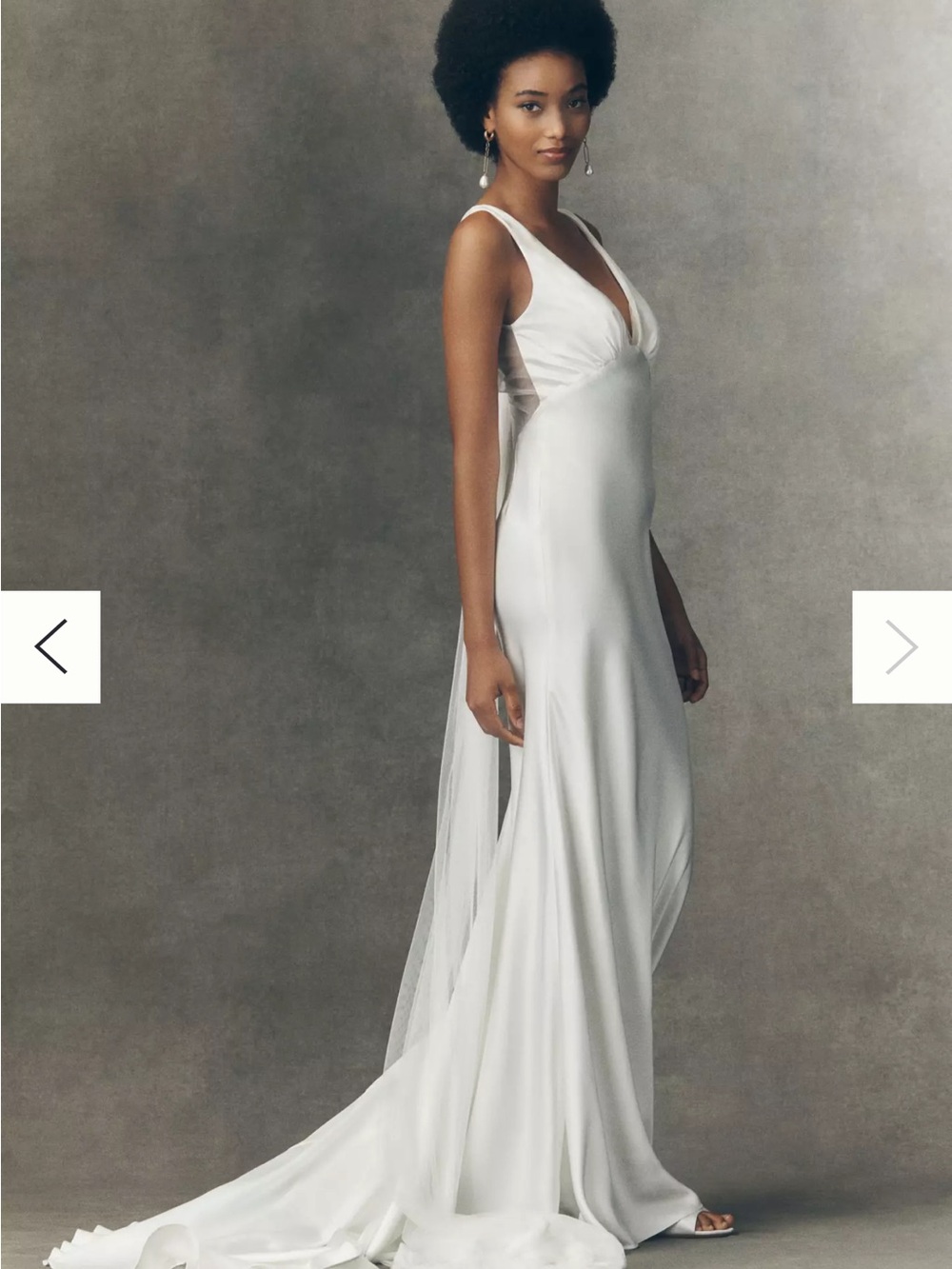 Elegant White V-Neck Slip Dress with Sheer Back